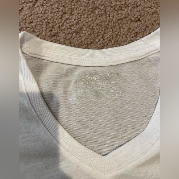 AEROPOSTALE White V-neck Sleepwear - Picture 4 of 9